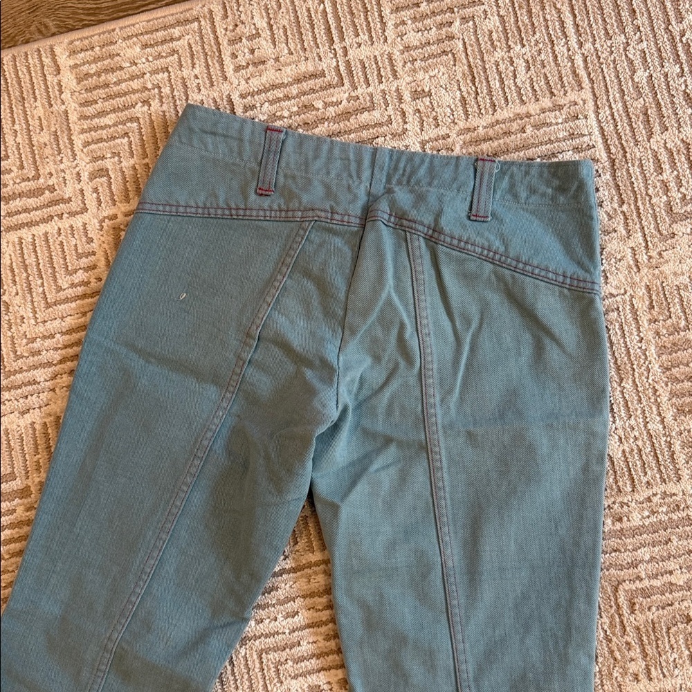 New Digs Vintage 70s Flare Bell Bottom Low Rise Light Wash Denim Jeans Talon - Picture 4 of 12